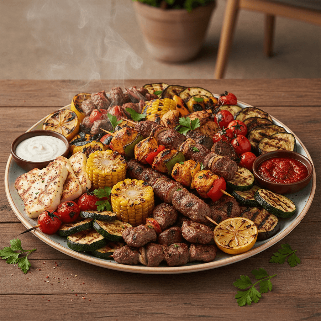 Gemischte Fleischplatte vom Grill