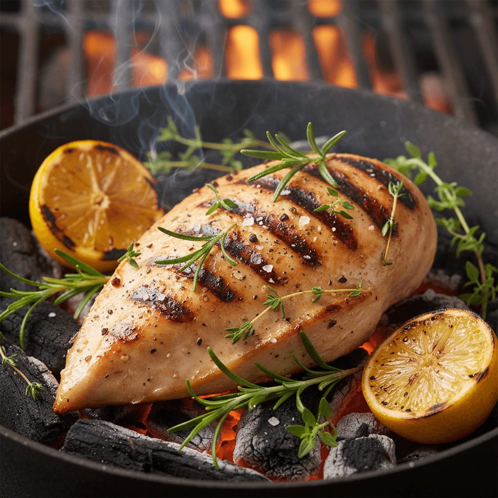 Hähnchen auf Kohlegrill gegrillt