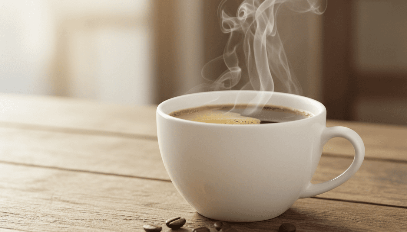 Tasse frischer schwarzer Kaffee