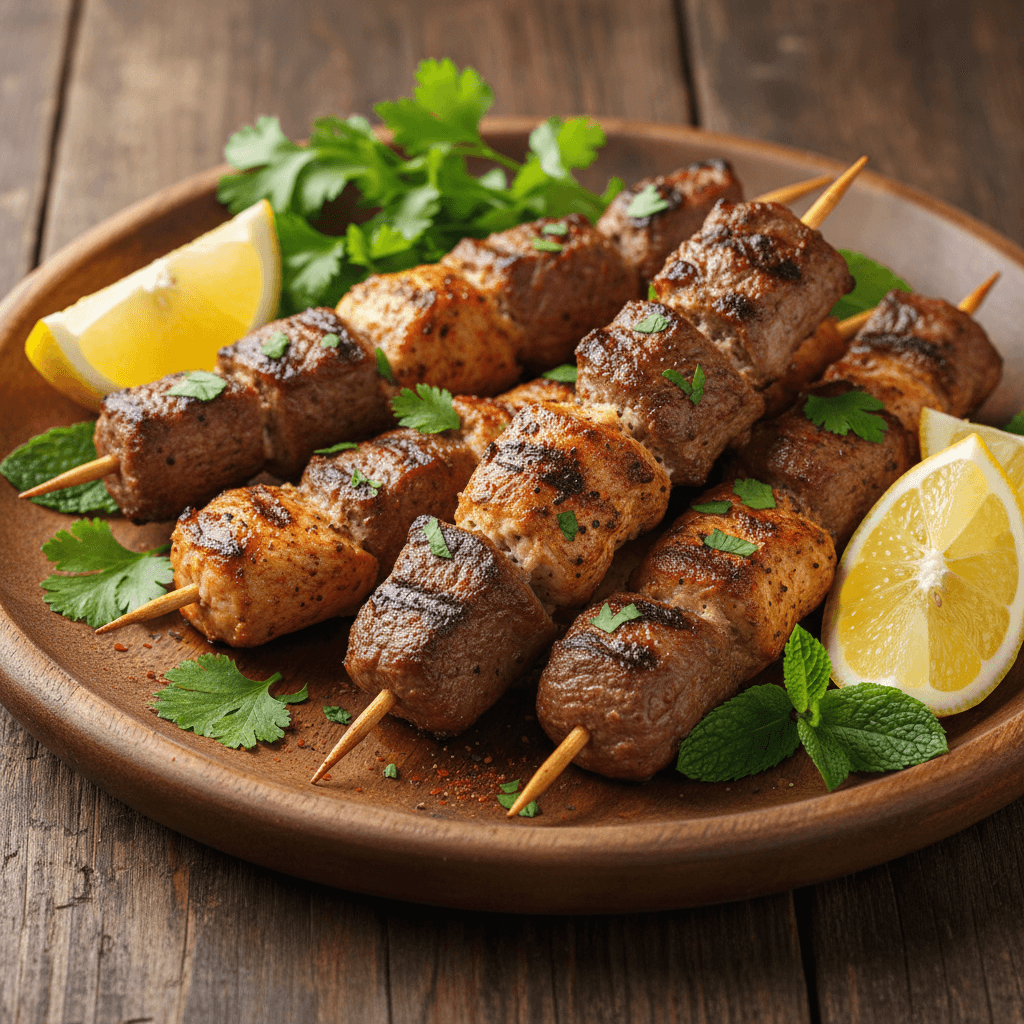 Fleischspieße mit frischen Kräutern