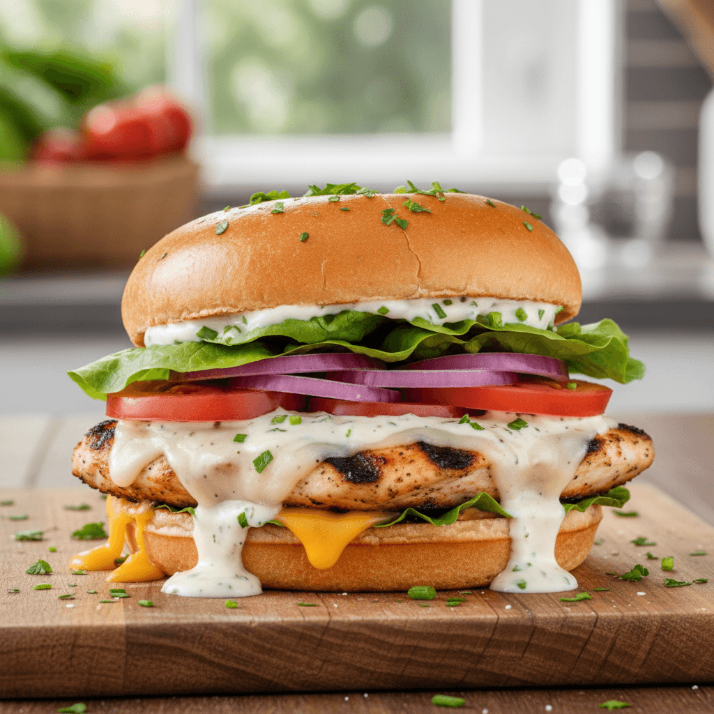 Hähnchen-Käse-Sandwich