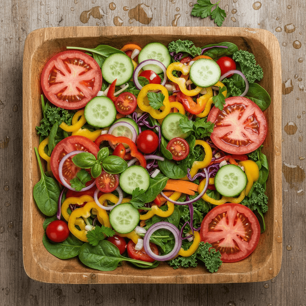 Gemischter arabischer Salat mit frischem Gemüse