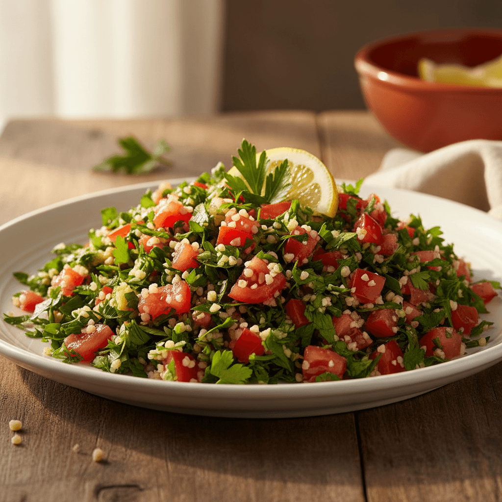 Tabbouleh Salat mit frischer Petersilie
